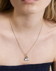 Wouters + Hendrix - Rope Chain Necklace with Swallow Tattoo "PEACE" Pendant in Silver