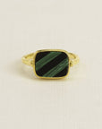 Wouters & Hendrix - Inlay Malachite and Onyx mosaic ring in Gold