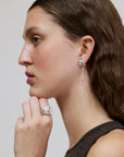 Wouters & Hendrix - Statement Signet Ring with Waffle and Rose Texture in Silver