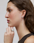 Wouters & Hendrix - Statement Signet Ring with Waffle and Rose Texture in Silver