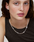 Wouters + Hendrix - Curb Chain Necklace with Stars in Silver