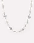 Wouters + Hendrix - Curb Chain Necklace with Stars in Silver
