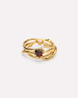 Wouters & Hendrix - Thorned Ring Set with Heart-Shaped Garnet in Gold