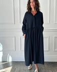BERGFABEL - Farmer Dress in Navy Wool