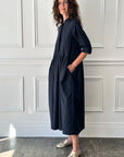 BERGFABEL - Farmer Dress in Navy Wool