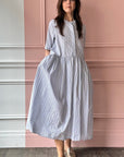 BERGFABEL - Farmer Dress in Blue Stripe