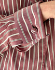 LES PRAIRIES DE PARIS - Silk Chemise in Bordeaux Stripe