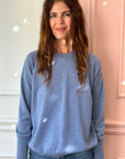 BERGFABEL - Cashmere Crewneck Sweater in Light Blue