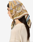 INOUI EDITIONS - Chance 65 Square Scarf in Navy/Gold