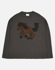 W.I.L.D. A.N.I.M.A.L.S. - Horse Long Sleeved T-shirt in Charcoal