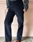 LES PRAIRIES DE PARIS - Fine Corduroy Trousers in Navy