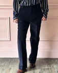 LES PRAIRIES DE PARIS - Fine Corduroy Trousers in Navy