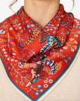 INOUI EDITIONS - RENE PERROT Square 65cm Scarf in Brown