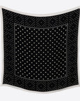 MANIPURI - Geome Dot 120cm Scarf in Black