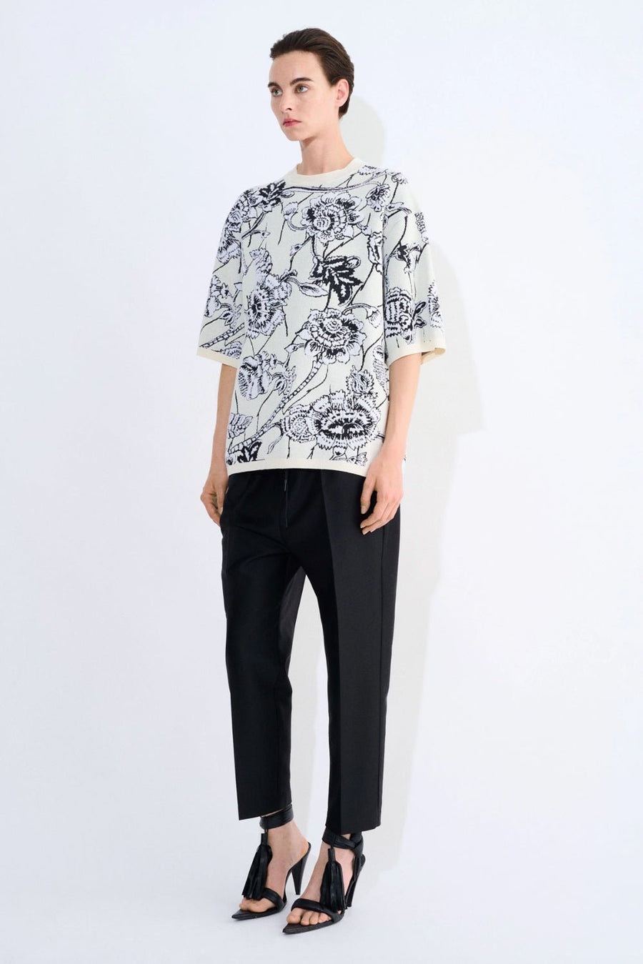 CHRISTIAN WIJNANTS Dianthus Jacquard Top in Off-White