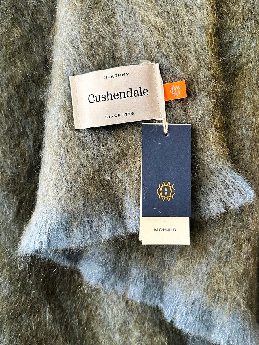 Cushendale Mills - Clash Mohair Blanket in Moss