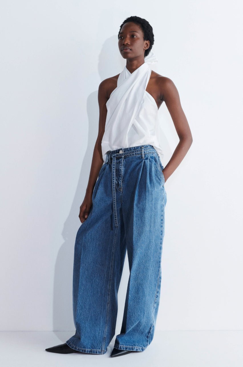 Christian Wijnants - Panjim Pleated Jeans in Blue on