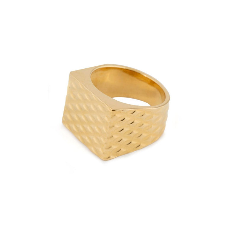 WOUTERS & HENDRIX - Gold Quilted Signet Ring