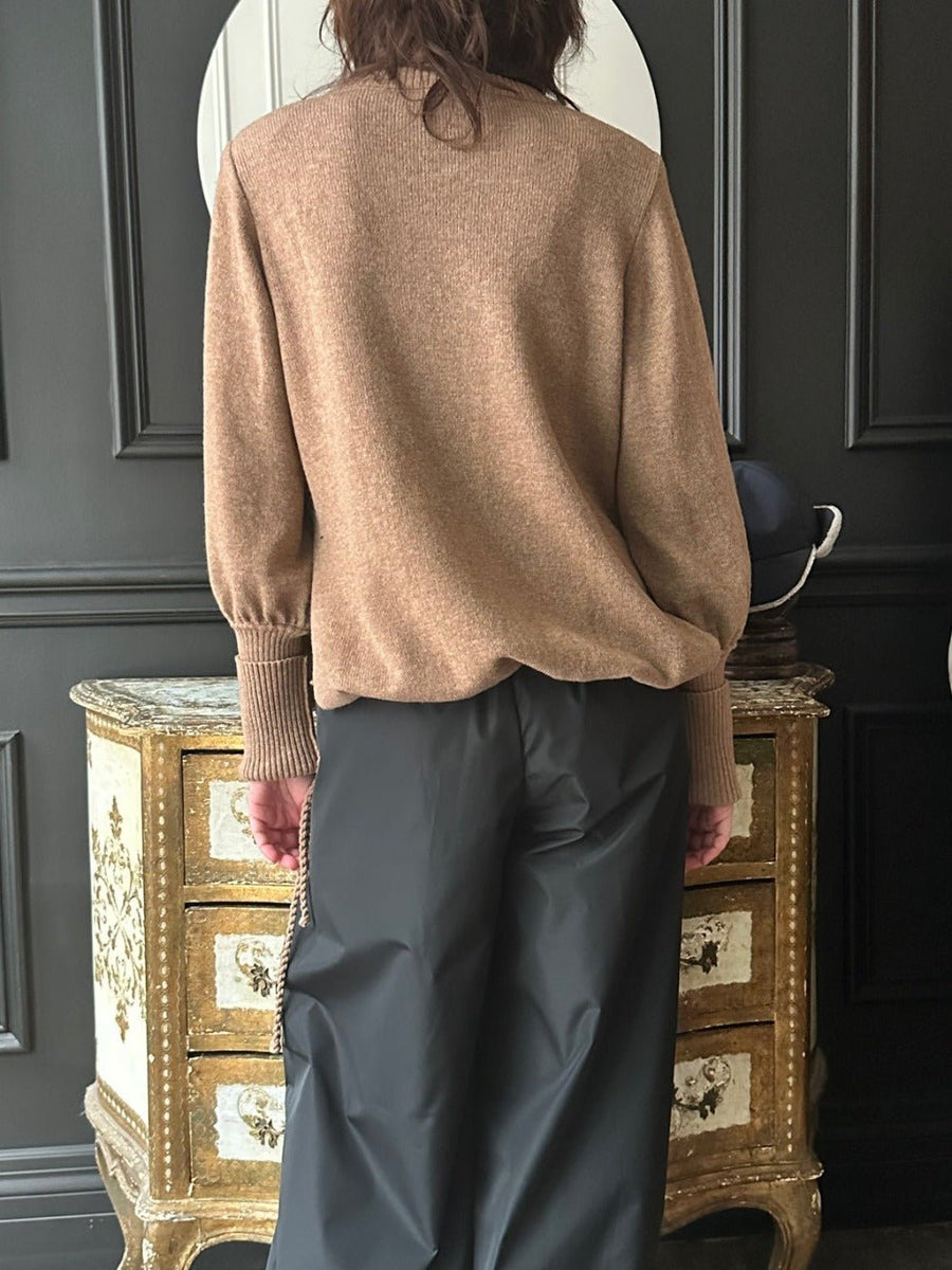 VERONIQUE LEROY - Knit Drawstring Sweater in Blush