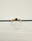 JANE HOLLINGER - 14k Yellow Gold ring with Rose Cut Black Diamond