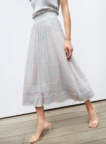 MOLLI - Marble Knit Skirt in Natural