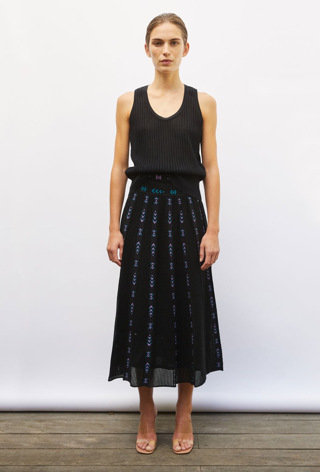 MOLLI - ETE Knitted Tank Top in Deep Black