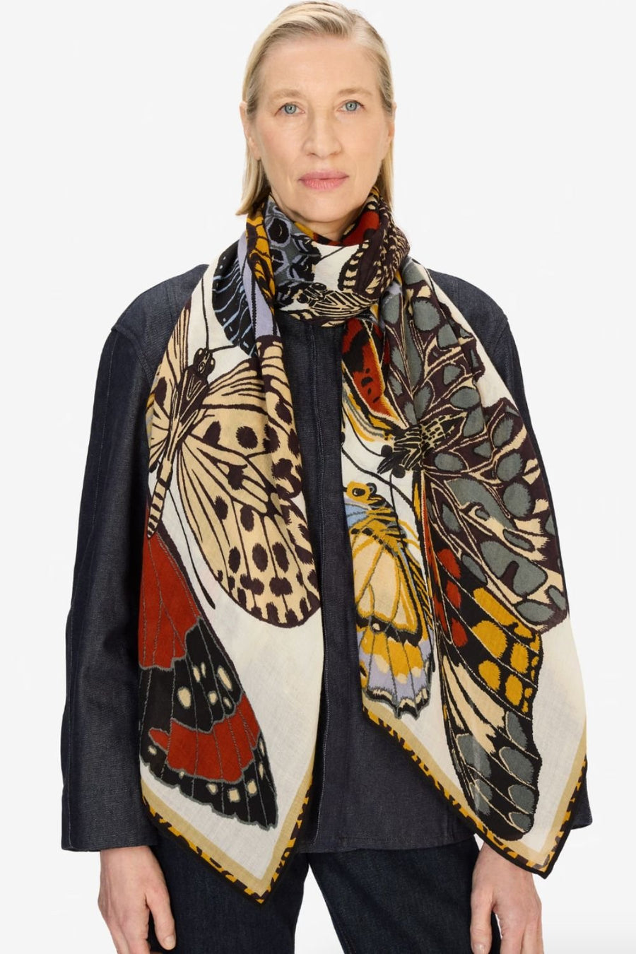 INOUI EDITIONS - 70 Papillons Scarf in White