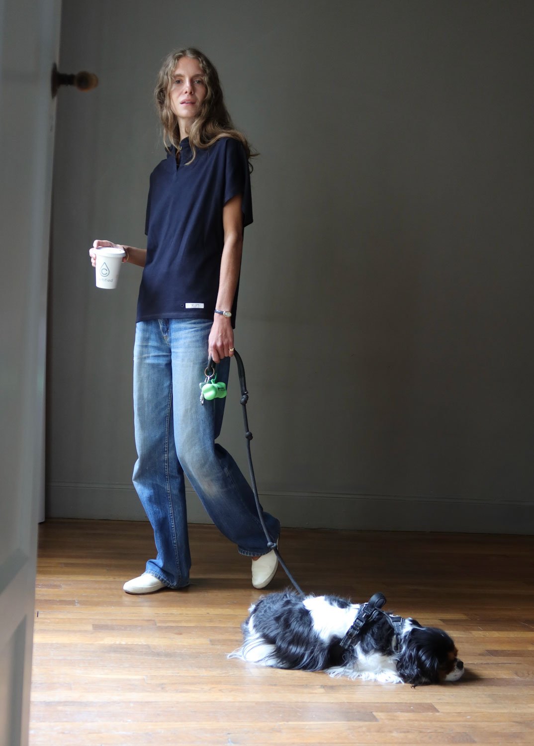 ATLANTIQUE ASCOLI - Henley Jersey Sweatblouse in Navy