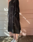 AODRESS - Square neck dress with sequins and beads in Black