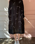 AODRESS - Square neck dress with sequins and beads in Black