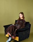 AODRESS - Velvet Rott Blocks Dress in Smoky Quartz Medium