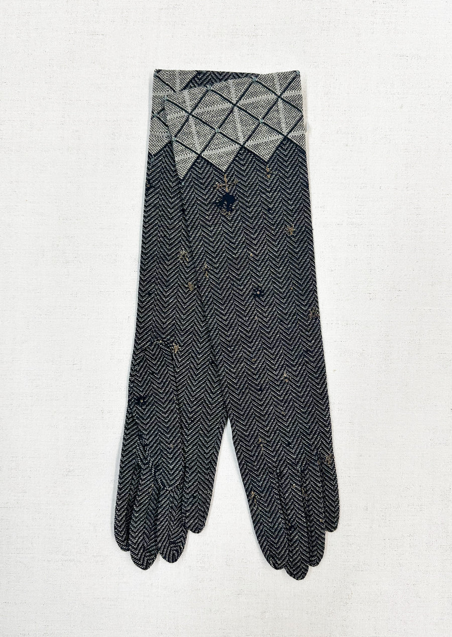 ANTIPAST - Long Herringbone Gloves in Navy