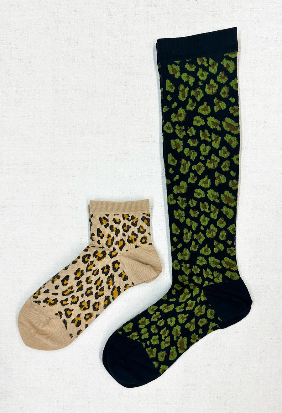 ANTIPAST -  Long Compression Leopard Socks in Navy