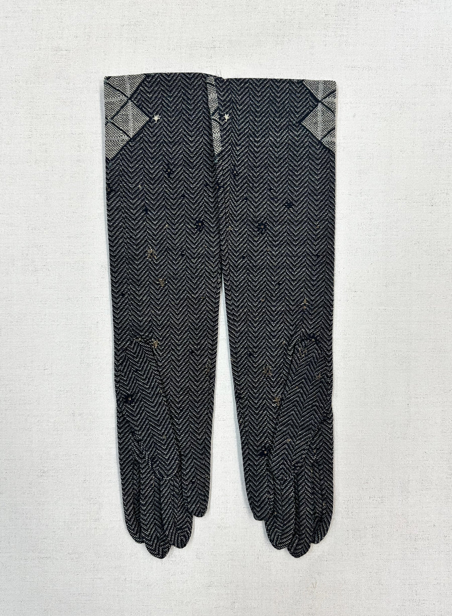 ANTIPAST - Long Herringbone Gloves in Navy