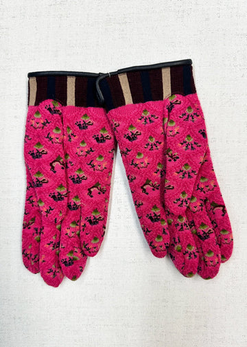 Antipast - Floral Cashmere Gloves in Magenta