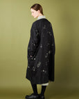 AODRESS - Square neck dress with sequins and beads in Black