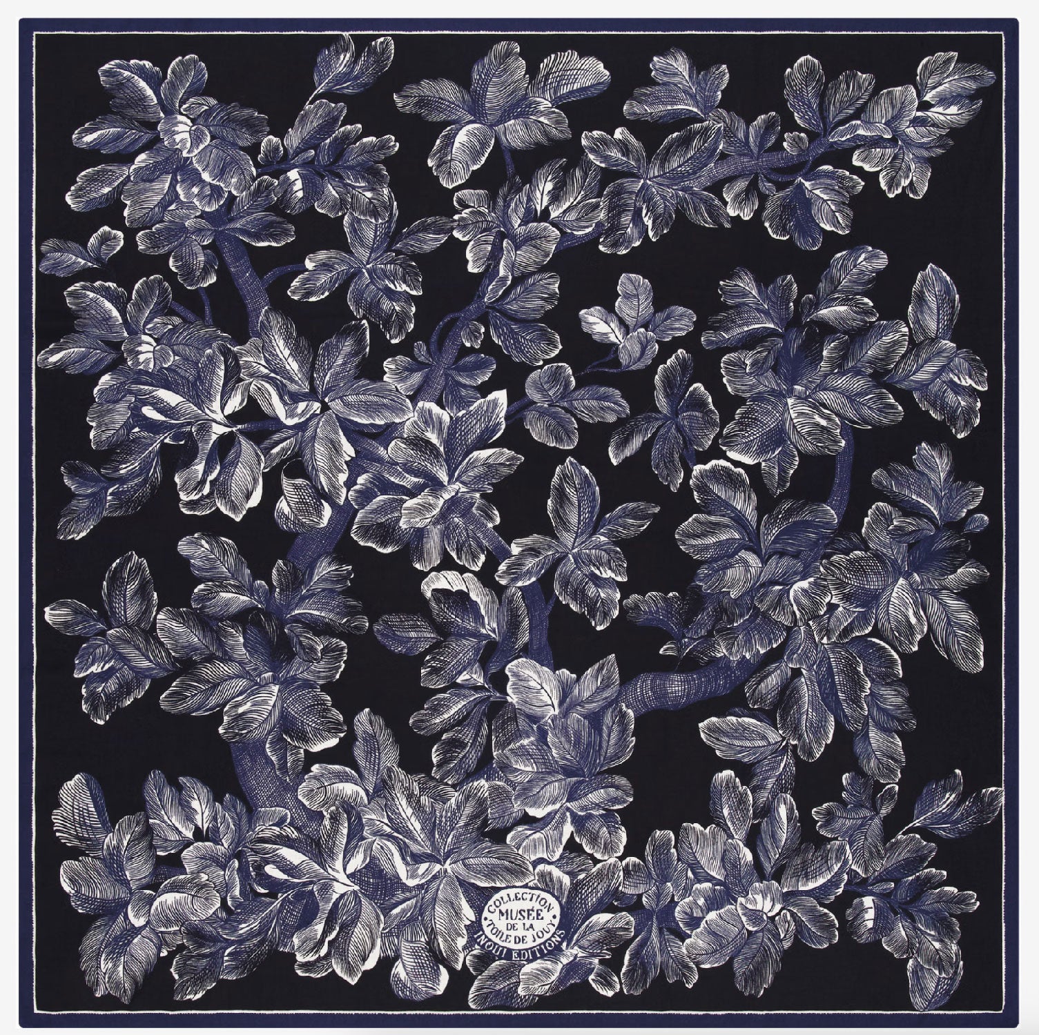 INOUI EDITIONS - Square Scarf 100 Arboris in Navy