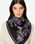 INOUI EDITIONS - Square Scarf 100 Arboris in Navy