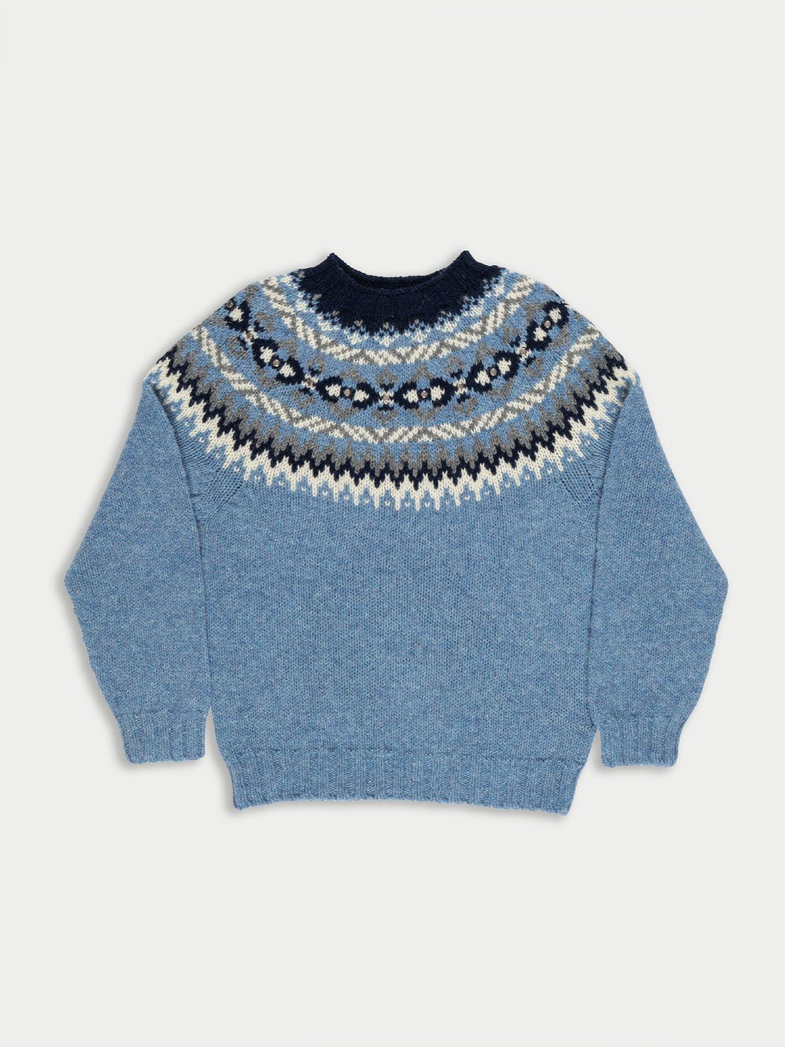 LA FETICHE - ARI FAIRISLE SWEATER in LIGHT BLUE