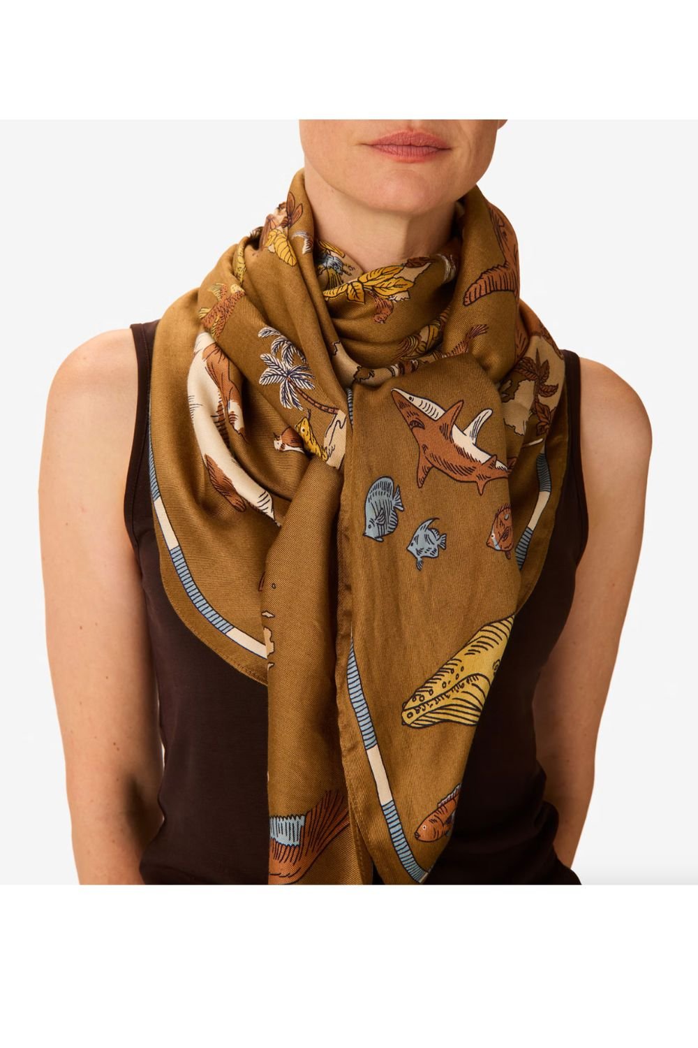 INOUI EDITIONS - ATLAS 130 Square Scarf in Beige