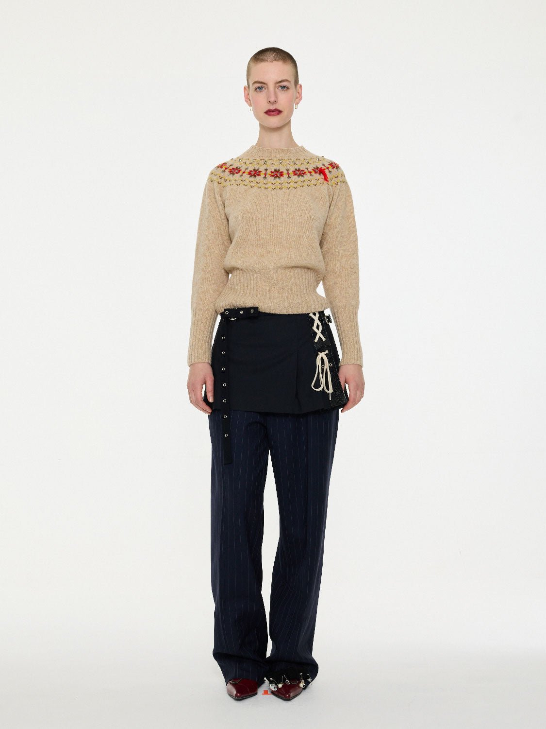 LA FETICHE - BARBARA FAIRISLE SWEATER in OAT