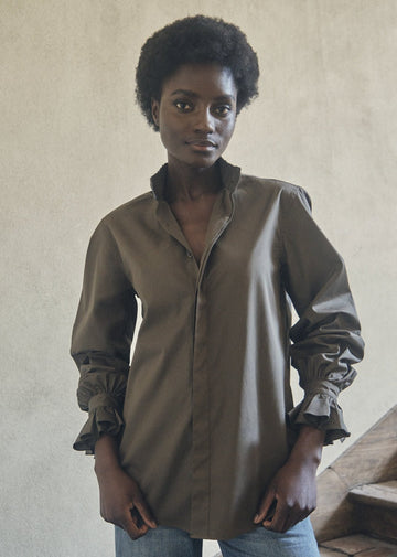 BOURRIENNE -  Boudoir Shirt in Khaki