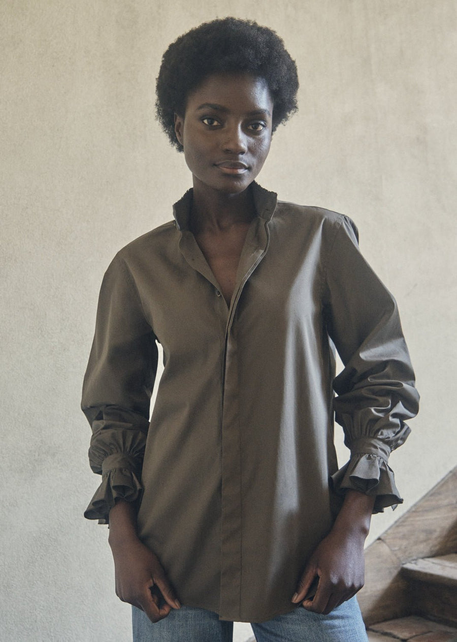 BOURRIENNE -  Boudoir Shirt in Khaki