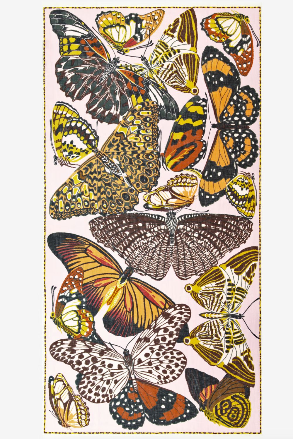 INOUI EDITIONS - 100cm Papillon Linen Scarf in Nude