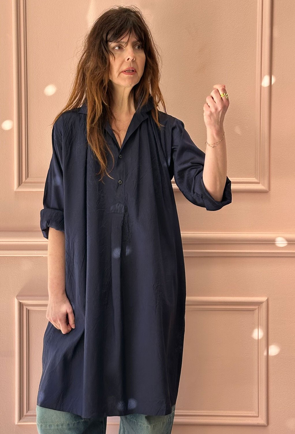 CHRISTIAN PEAU - Vintage Silk Tunic in Indigo Blue