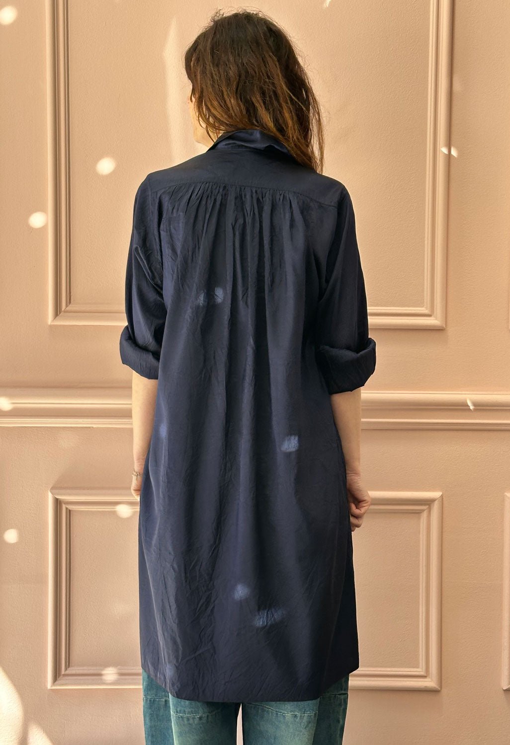 CHRISTIAN PEAU - Vintage Silk Tunic in Indigo Blue