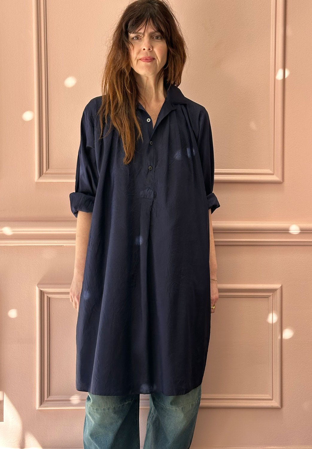 CHRISTIAN PEAU - Vintage Silk Tunic in Indigo Blue