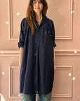 CHRISTIAN PEAU - Vintage Silk Tunic in Indigo Blue