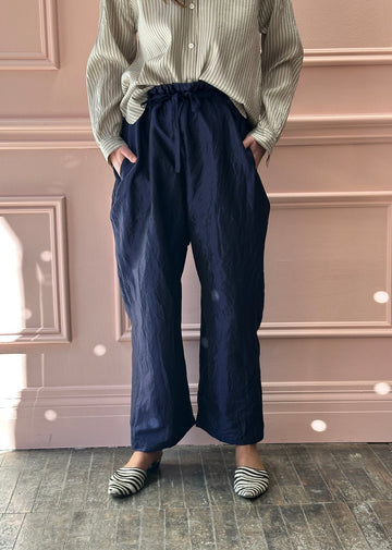 CHRISTIAN PEAU - Vintage Silk Judo Pants in Deep Navy