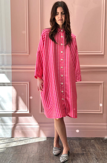 CHRISTIAN PEAU - Vintage Silk Cover-all in Pink Check